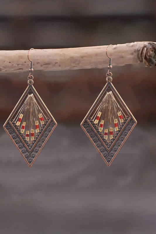 Ethnic Geometric Bead Embellished Earrings