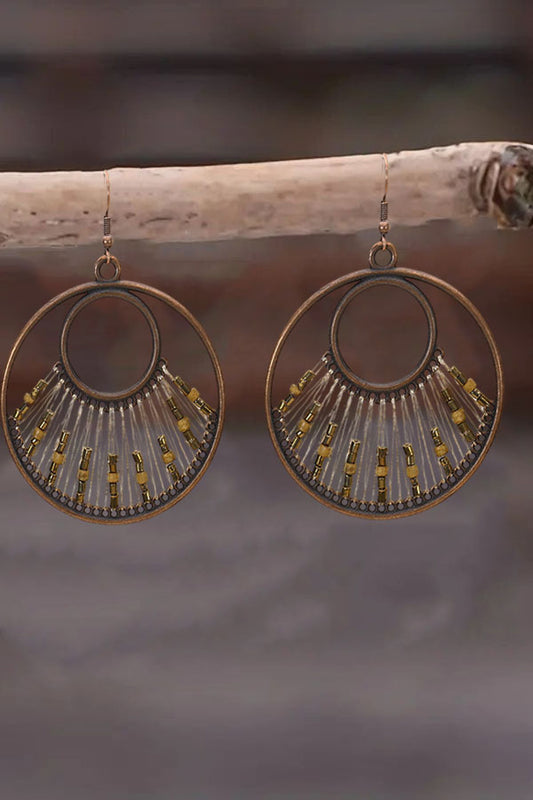 Circular Thread Weave Beaded Earrings