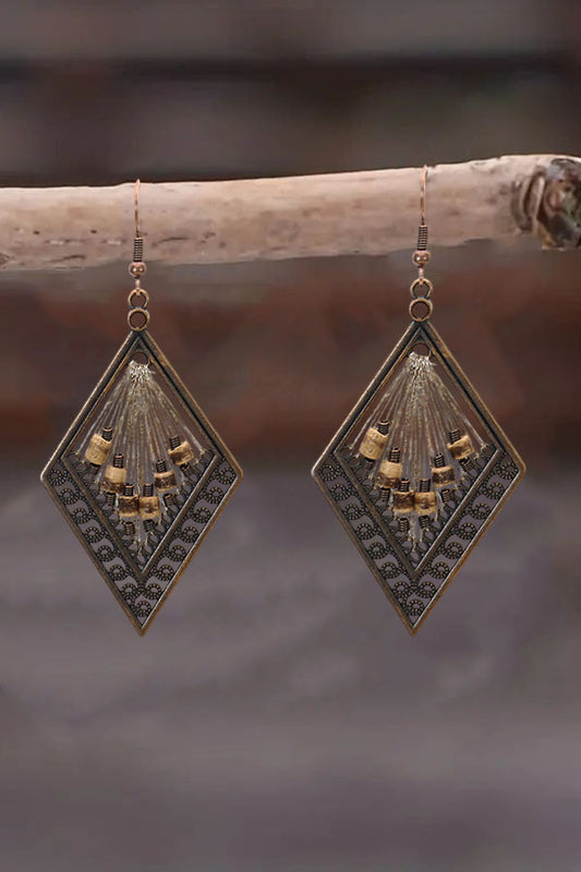 Tribal Geometric Thread Bead Earrings
