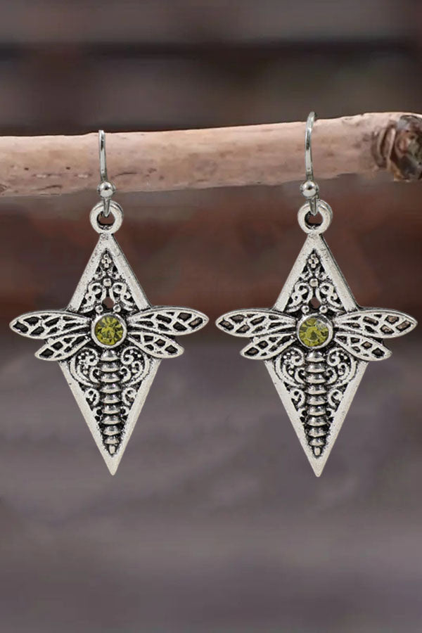 Vintage Dragonfly Filigree Earrings