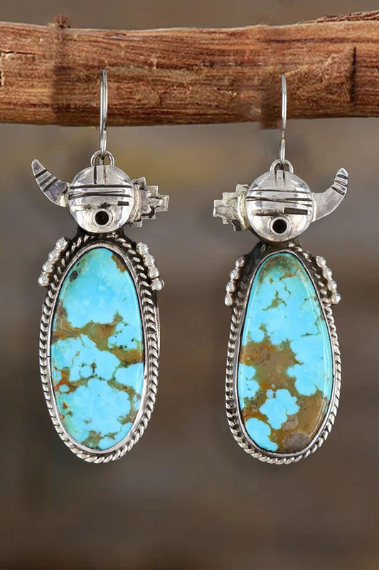 Vintage-Inspired Sterling Silver & Turquoise Dangle Earrings
