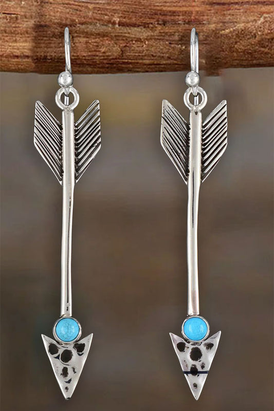 Vintage Western Turquoise Dangle Arrow Earrings
